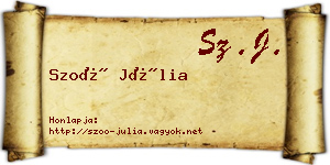 Szoó Júlia névjegykártya
