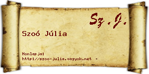 Szoó Júlia névjegykártya