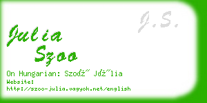 julia szoo business card